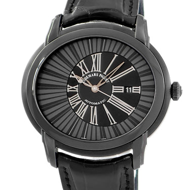 腕時計 オーデマピゲ AUDEMARS PIGUET ミレネリー クインシー ジョーンズ 15161SN.OO.D002CR.01 自動巻き メンズ 黒 DLC加工 楕円 限定