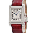 腕時計 カルティエ Cartier タンク アビス CPCP W1529651 手巻き メンズ OH済 Pt950無垢 プラチナ ギョーシェ 角型 青針 ローマン