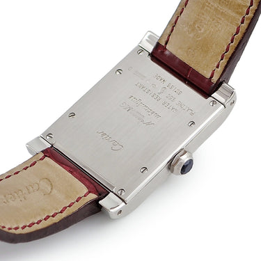 腕時計 カルティエ Cartier タンク アビス CPCP W1529651 手巻き メンズ OH済 Pt950無垢 プラチナ ギョーシェ 角型 青針 ローマン