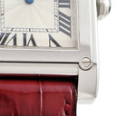 腕時計 カルティエ Cartier タンク アビス CPCP W1529651 手巻き メンズ OH済 Pt950無垢 プラチナ ギョーシェ 角型 青針 ローマン