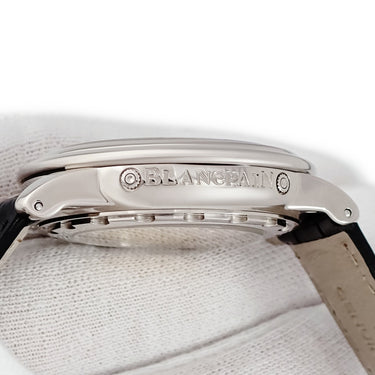 腕時計 ブランパン BLANCPAIN レマン トリプルカレンダー ムーンフェイズ 2763-1542A-53 自動巻き メンズ OH済 K18WG無垢 スモールセコンド