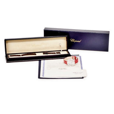 腕時計 ショパール CHOPARD ハッピーダイヤモンド 209412-1001 クオーツ レディース K18WG無垢 純正ダイヤ ムービングダイヤ シェル