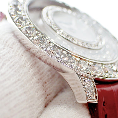 腕時計 ショパール CHOPARD ハッピーダイヤモンド 209412-1001 クオーツ レディース K18WG無垢 純正ダイヤ ムービングダイヤ シェル