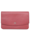 シャネル CHANEL ココマーク チェーン ショルダー ピンク キャビアスキン チェーンウォレット シルバー金具 ウォレットバッグ リカラー有