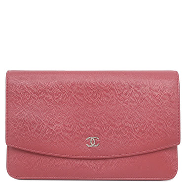 シャネル CHANEL ココマーク チェーン ショルダー ピンク キャビアスキン チェーンウォレット シルバー金具 ウォレットバッグ リカラー有