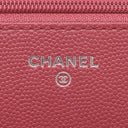 シャネル CHANEL ココマーク チェーン ショルダー ピンク キャビアスキン チェーンウォレット シルバー金具 ウォレットバッグ リカラー有
