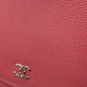 シャネル CHANEL ココマーク チェーン ショルダー ピンク キャビアスキン チェーンウォレット シルバー金具 ウォレットバッグ リカラー有