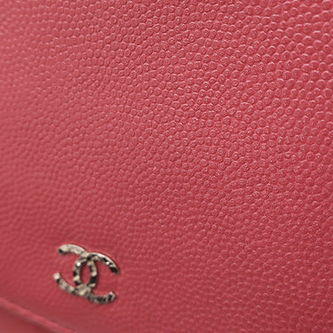 シャネル CHANEL ココマーク チェーン ショルダー ピンク キャビアスキン チェーンウォレット シルバー金具 ウォレットバッグ リカラー有