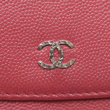 シャネル CHANEL ココマーク チェーン ショルダー ピンク キャビアスキン チェーンウォレット シルバー金具 ウォレットバッグ リカラー有