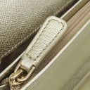 セリーヌ CELINE マカダム ロングウォレット ベージュ×ゴールド キャンバス レザー チェーンウォレット ゴールド金具 長財布