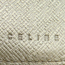 セリーヌ CELINE マカダム ロングウォレット ベージュ×ゴールド キャンバス レザー チェーンウォレット ゴールド金具 長財布