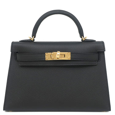エルメス HERMES ミニケリードゥ 外縫い ブラック ヴォーエプソン 2WAYバッグ ゴールド金具 黒 ショルダー 2026年製
