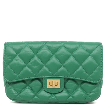 シャネル CHANEL マトラッセ ミニ チェーンショルダー グリーン レザー チェーンウォレット マットゴールド金具 緑 ソルド品