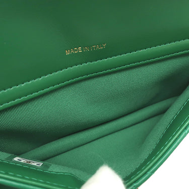 シャネル CHANEL マトラッセ ミニ チェーンショルダー グリーン レザー チェーンウォレット マットゴールド金具 緑 ソルド品