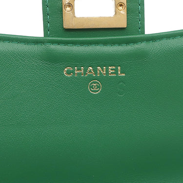 シャネル CHANEL マトラッセ ミニ チェーンショルダー グリーン レザー チェーンウォレット マットゴールド金具 緑 ソルド品