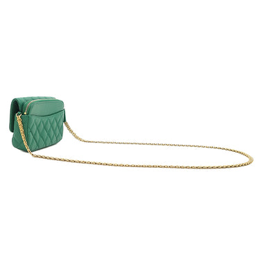 シャネル CHANEL マトラッセ ミニ チェーンショルダー グリーン レザー チェーンウォレット マットゴールド金具 緑 ソルド品