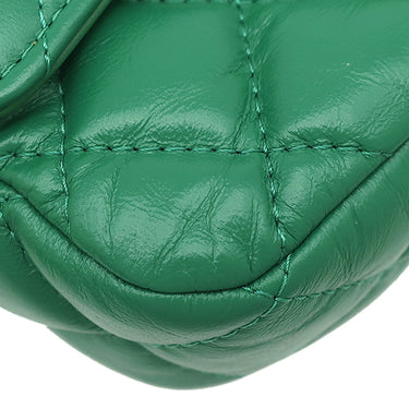シャネル CHANEL マトラッセ ミニ チェーンショルダー グリーン レザー チェーンウォレット マットゴールド金具 緑 ソルド品