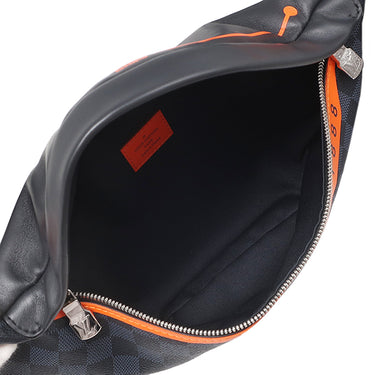 ルイヴィトン LOUIS VUITTON ディスカバリー バムバッグ N40161 ダミエコバルト レザー ダミエコバルトキャンバス ウエストバッグ シルバー金具 オレンジ ボディバッグ ヒップバッグ