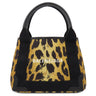 バレンシアガ BALENCIAGA ネイビーカバス XS 390346 イエロー×ブラック コットンキャンバス レザー 2WAYバッグ シルバー金具 黒 レオパード ヒョウ柄