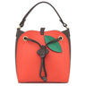 フルラ FURLA ドルチェッツァ オレンジ×ブラウン レザー 2WAYバッグ ゴールド金具 ハンドバッグ ショルダー DOLCEZZA 柿 フルーツ