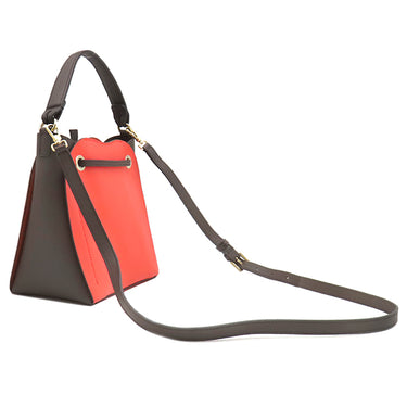 フルラ FURLA ドルチェッツァ オレンジ×ブラウン レザー 2WAYバッグ ゴールド金具 ハンドバッグ ショルダー DOLCEZZA 柿 フルーツ