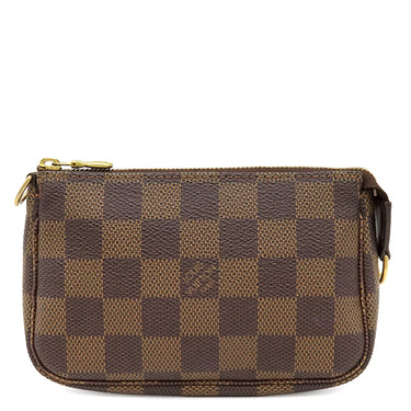 ルイヴィトン LOUIS VUITTON ミニ ポシェット アクセソワール N58009 ダミエエベヌ ダミエキャンバス アクセサリーポーチ ゴールド金具 茶 ポーチ