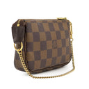 ルイヴィトン LOUIS VUITTON ミニ ポシェット アクセソワール N58009 ダミエエベヌ ダミエキャンバス アクセサリーポーチ ゴールド金具 茶 ポーチ