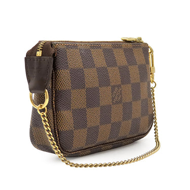 ルイヴィトン LOUIS VUITTON ミニ ポシェット アクセソワール N58009 ダミエエベヌ ダミエキャンバス アクセサリーポーチ ゴールド金具 茶 ポーチ
