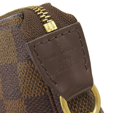 ルイヴィトン LOUIS VUITTON ミニ ポシェット アクセソワール N58009 ダミエエベヌ ダミエキャンバス アクセサリーポーチ ゴールド金具 茶 ポーチ