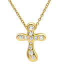 ティファニー Tiffany & Co ドッツクロス ダイヤ イエローゴールド K18YG ダイヤモンド ネックレス エルサ ペレッティ18K 750 十字架 スモールクロス