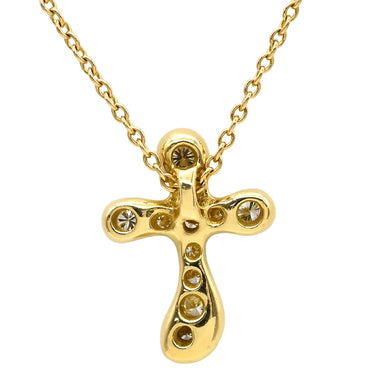ティファニー Tiffany & Co ドッツクロス ダイヤ イエローゴールド K18YG ダイヤモンド ネックレス エルサ ペレッティ18K 750 十字架 スモールクロス