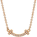 ティファニー Tiffany & Co Tスマイル ミニ ダイヤモンド ローズゴールド K18PG ダイヤモンド ネックレス ピンクゴールド T＆Co. T smile Au750 18K 18金