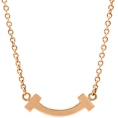 ティファニー Tiffany & Co Tスマイル ミニ ダイヤモンド ローズゴールド K18PG ダイヤモンド ネックレス ピンクゴールド T＆Co. T smile Au750 18K 18金