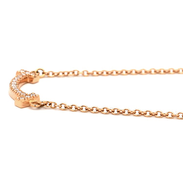 ティファニー Tiffany & Co Tスマイル ミニ ダイヤモンド ローズゴールド K18PG ダイヤモンド ネックレス ピンクゴールド T＆Co. T smile Au750 18K 18金