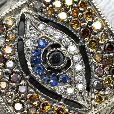ローリー・ロドキン Loree Rodkin アイモチーフ スクエアリング イエローゴールド K18YG ダイヤモンド サファイア リング 指輪 18K 750 ダイヤ サファイア 13号