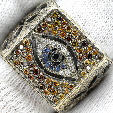 ローリー・ロドキン Loree Rodkin アイモチーフ スクエアリング イエローゴールド K18YG ダイヤモンド サファイア リング 指輪 18K 750 ダイヤ サファイア 13号