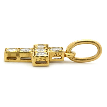 ヴァンクリーフアーペル Van Cleef & Arpels クロスモチーフ ダイヤ イエローゴールド K18YG ダイヤモンド ペンダントトップ チャーム 十字架 Au750 18K YG ネックレストップ