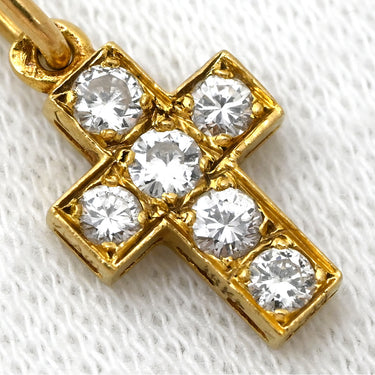 ヴァンクリーフアーペル Van Cleef & Arpels クロスモチーフ ダイヤ イエローゴールド K18YG ダイヤモンド ペンダントトップ チャーム 十字架 Au750 18K YG ネックレストップ