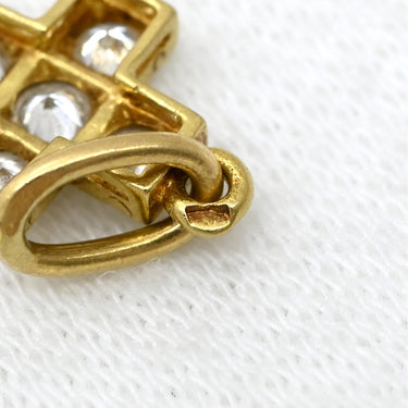 ヴァンクリーフアーペル Van Cleef & Arpels クロスモチーフ ダイヤ イエローゴールド K18YG ダイヤモンド ペンダントトップ チャーム 十字架 Au750 18K YG ネックレストップ
