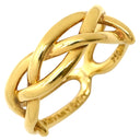 ティファニー Tiffany & Co クロス ウエーブ ツイストリング イエローゴールド K18YG リング 指輪 T＆Co. 18K AU750 YG ヴィンテージ 8号