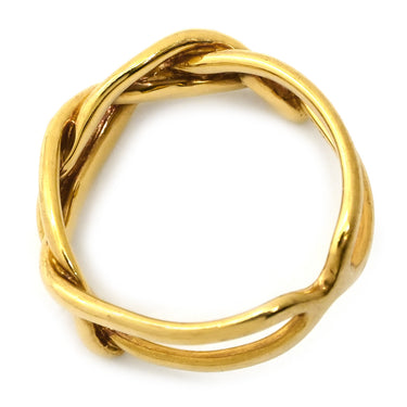 ティファニー Tiffany & Co クロス ウエーブ ツイストリング イエローゴールド K18YG リング 指輪 T＆Co. 18K AU750 YG ヴィンテージ 8号