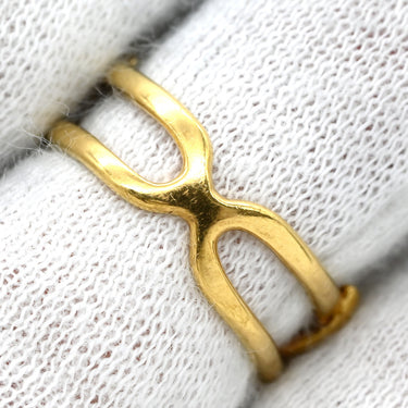 ティファニー Tiffany & Co クロス ウエーブ ツイストリング イエローゴールド K18YG リング 指輪 T＆Co. 18K AU750 YG ヴィンテージ 8号