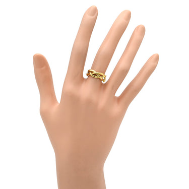 ティファニー Tiffany & Co クロス ウエーブ ツイストリング イエローゴールド K18YG リング 指輪 T＆Co. 18K AU750 YG ヴィンテージ 8号