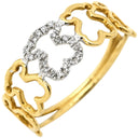 トウス TOUS くまモチーフ コンビ ダイヤ イエローゴールド×ホワイトゴールド K18YG K18WG ダイヤモンド リング 指輪 18K 750 YG WG BEAR アニマルモチーフ 11.5号
