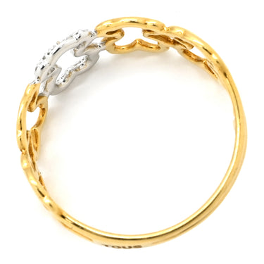 トウス TOUS くまモチーフ コンビ ダイヤ イエローゴールド×ホワイトゴールド K18YG K18WG ダイヤモンド リング 指輪 18K 750 YG WG BEAR アニマルモチーフ 11.5号
