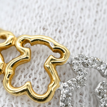 トウス TOUS くまモチーフ コンビ ダイヤ イエローゴールド×ホワイトゴールド K18YG K18WG ダイヤモンド リング 指輪 18K 750 YG WG BEAR アニマルモチーフ 11.5号