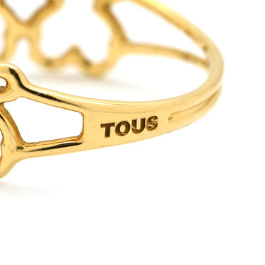 トウス TOUS くまモチーフ コンビ ダイヤ イエローゴールド×ホワイトゴールド K18YG K18WG ダイヤモンド リング 指輪 18K 750 YG WG BEAR アニマルモチーフ 11.5号