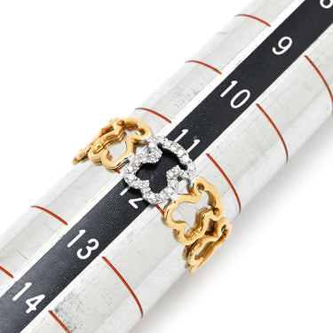トウス TOUS くまモチーフ コンビ ダイヤ イエローゴールド×ホワイトゴールド K18YG K18WG ダイヤモンド リング 指輪 18K 750 YG WG BEAR アニマルモチーフ 11.5号