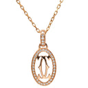 カルティエ Cartier ロゴ ドゥーブルC B7219300 ローズゴールド K18PG ダイヤモンド ネックレス Au750 K18 18金 ダイヤモンド 2C C2 オーバル