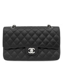シャネル CHANEL マトラッセ 25 Wチェーン A01112 ブラック キャビアスキン ショルダーバッグ シルバー金具 ココマーク ダブルフラップ
